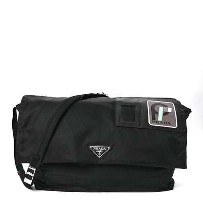 Prada Tessuto Nylon Saffiano Racing Logo Messenger Bag Black 1 of 13