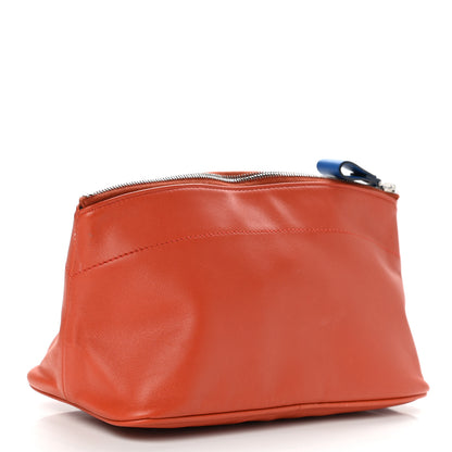 Hermes Lambskin Swift Tohubohu Pouch MM Cornaline Bleu Zellige 3 of 11