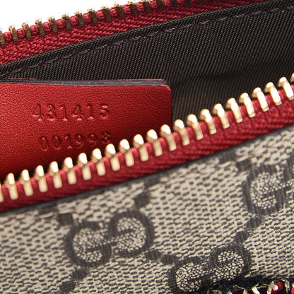 Gucci GG Supreme Monogram Merveilles Lips Zip Pouch Hibiscus Red 7 of 10