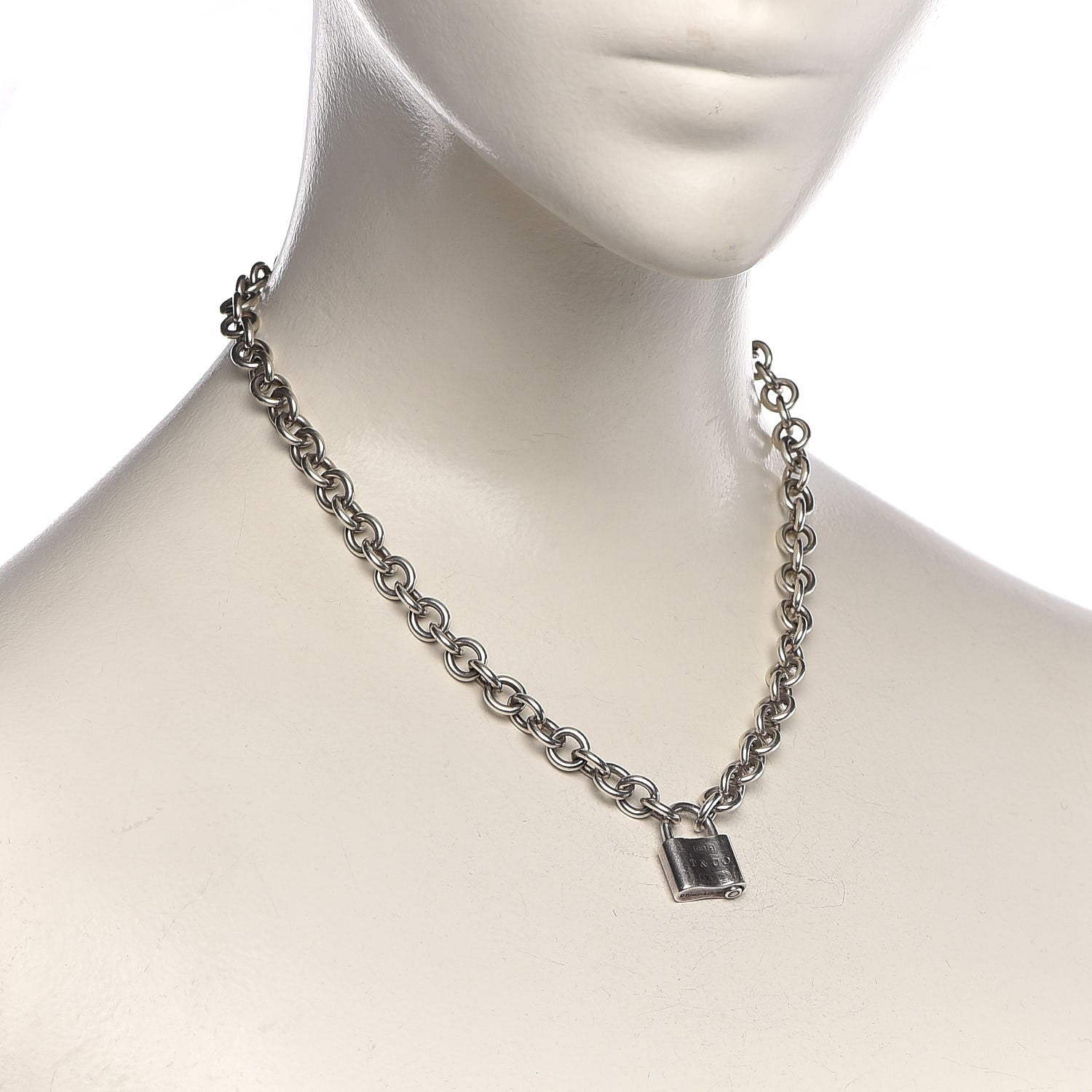 Tiffany Sterling Silver 1837 Lock Charm Necklace 2 of 5