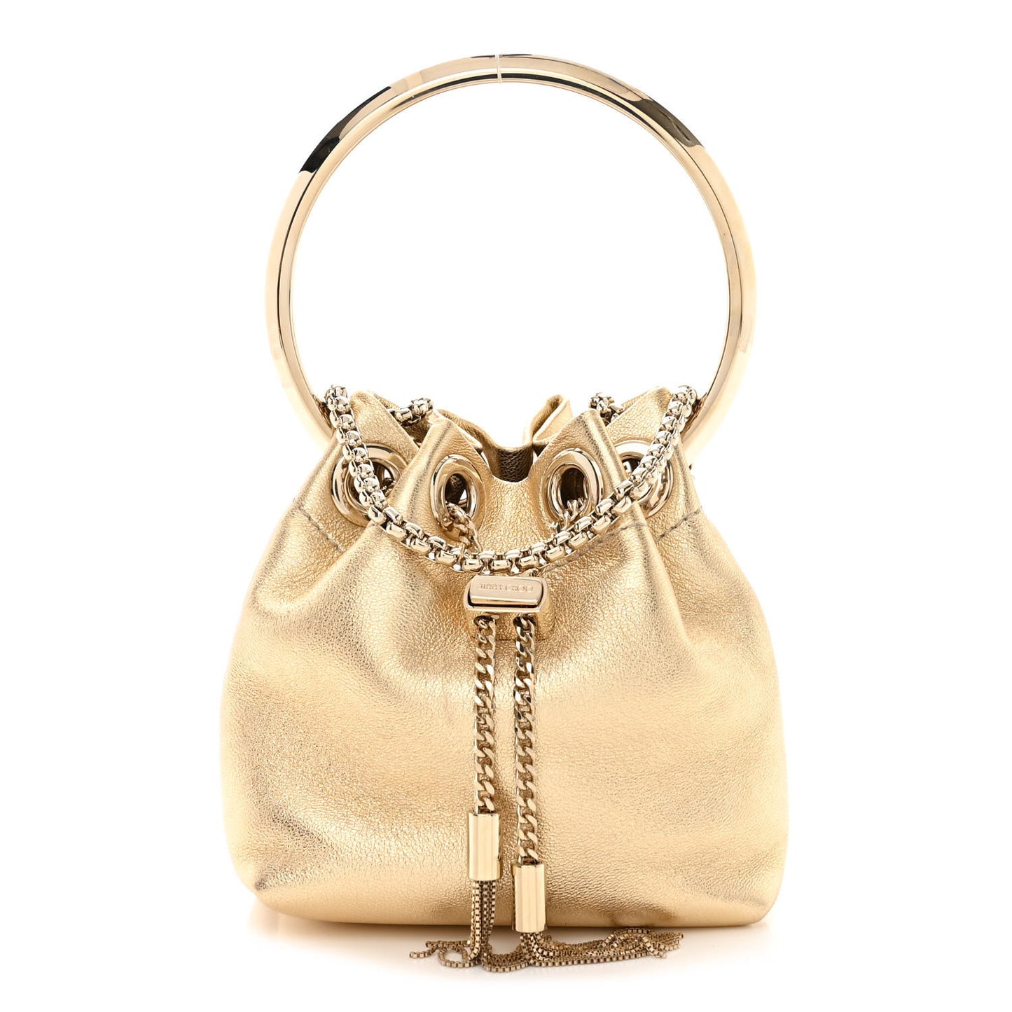 Metallic Lambskin Micro Bon Bon Bag Gold