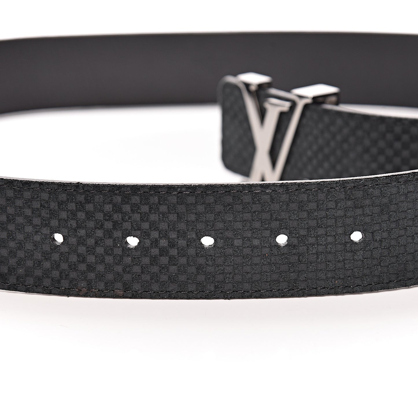 Suede Calfskin Mini Damier 40mm LV Initiales Belt 100 40 Black