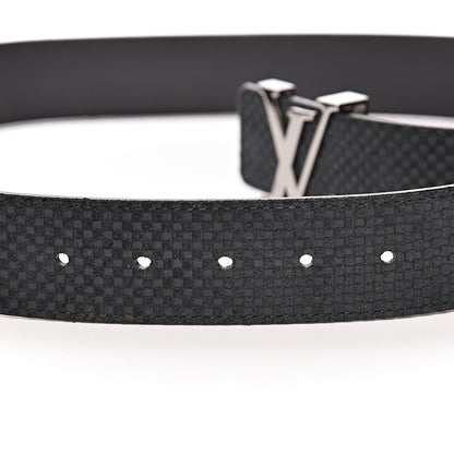 Louis Vuitton Suede Calfskin Mini Damier 40mm LV Initiales Belt 100 40 Black 5 of 6