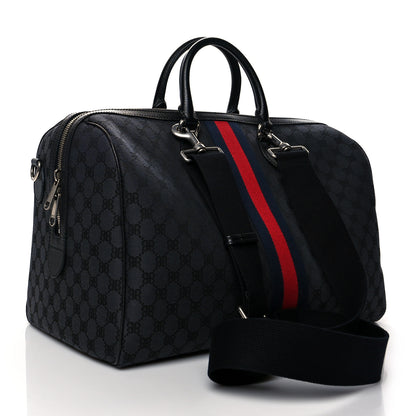 Gucci X BALENCIAGA BB Monogram Web Graffiti Medium Ophidia Carry-On Duffle Bag Black 2 of 11