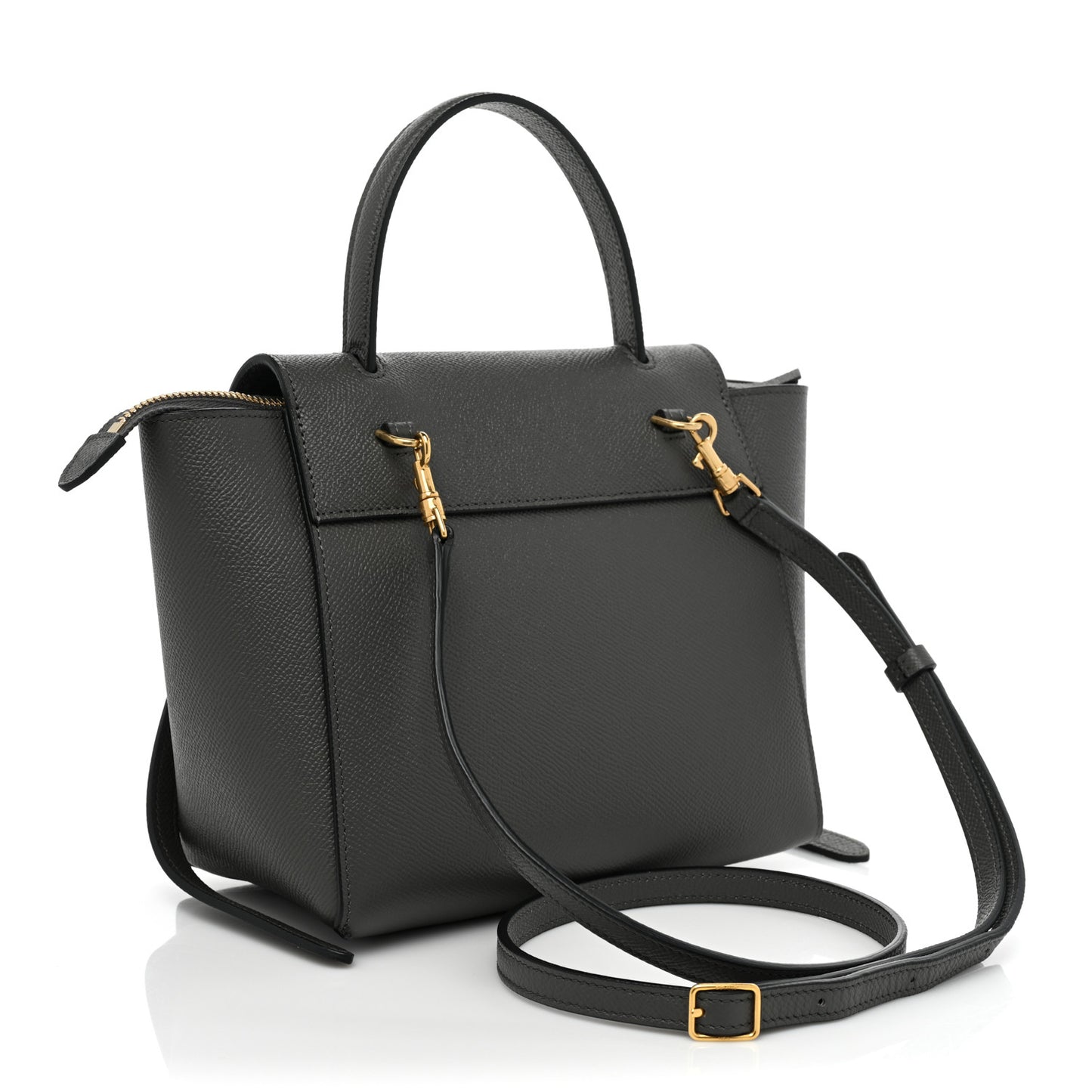 Grained Calfskin Nano Belt Bag Grey