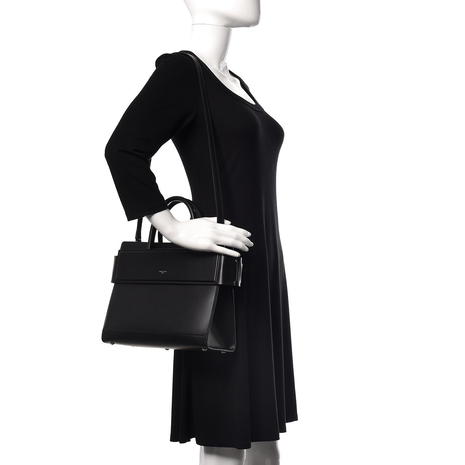 Givenchy Smooth Calfskin Small Horizon Satchel Black 2 of 11