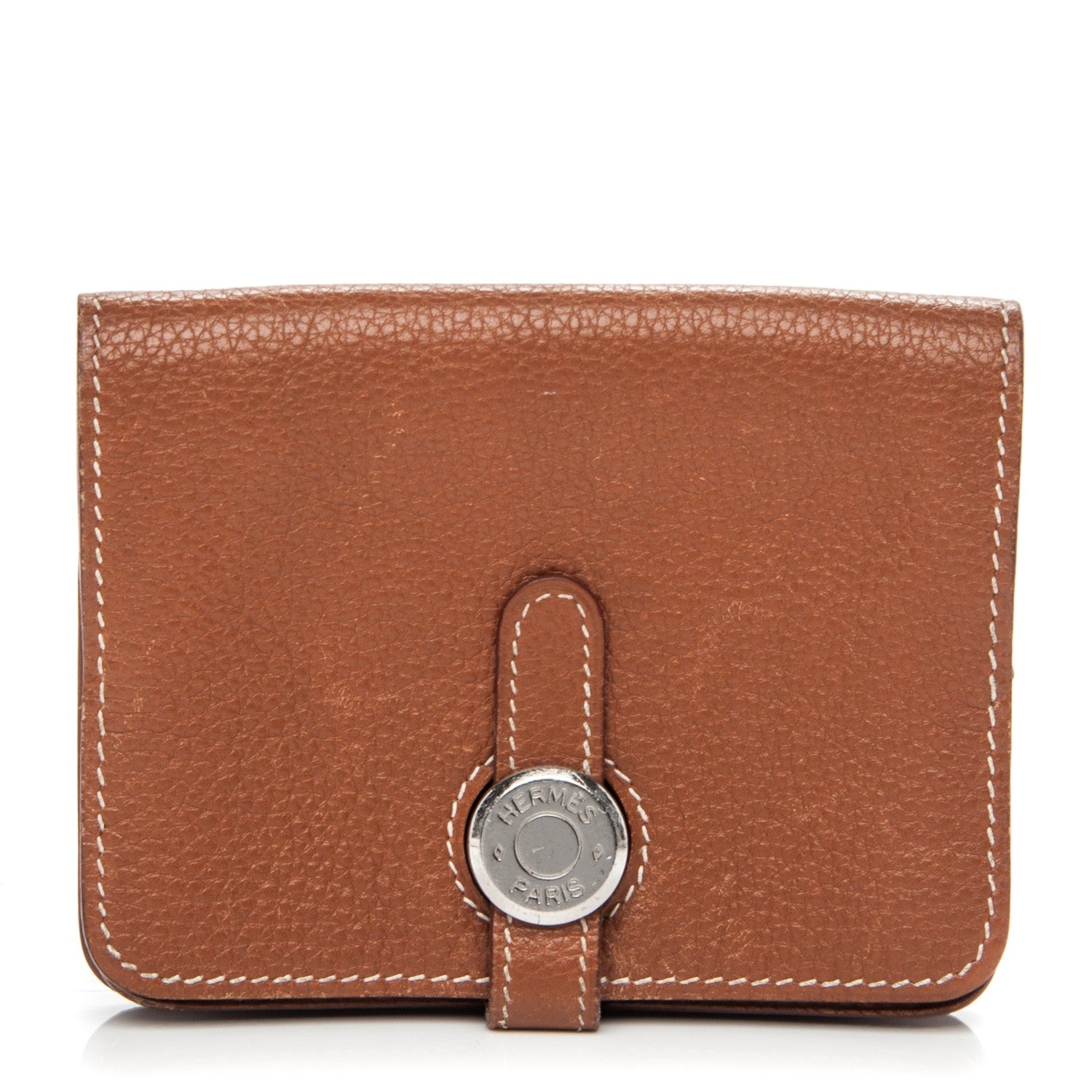 Hermes Togo Dogon Card Case Key Holder Gold 1 of 11