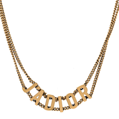 Christian Dior Metal J'Adior Choker Necklace Aged Gold 1 of 6