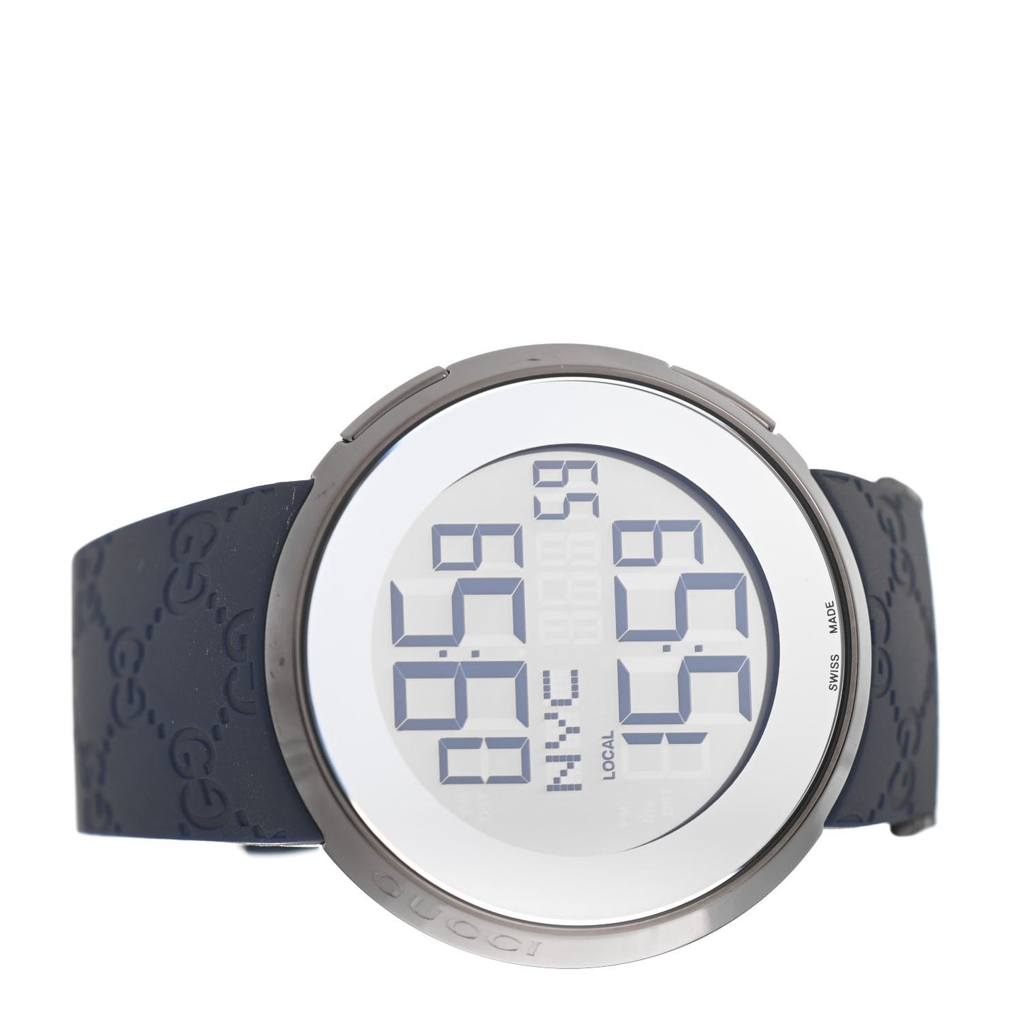 Stainless Steel Rubber 45mm Digital I-Gucci Watch