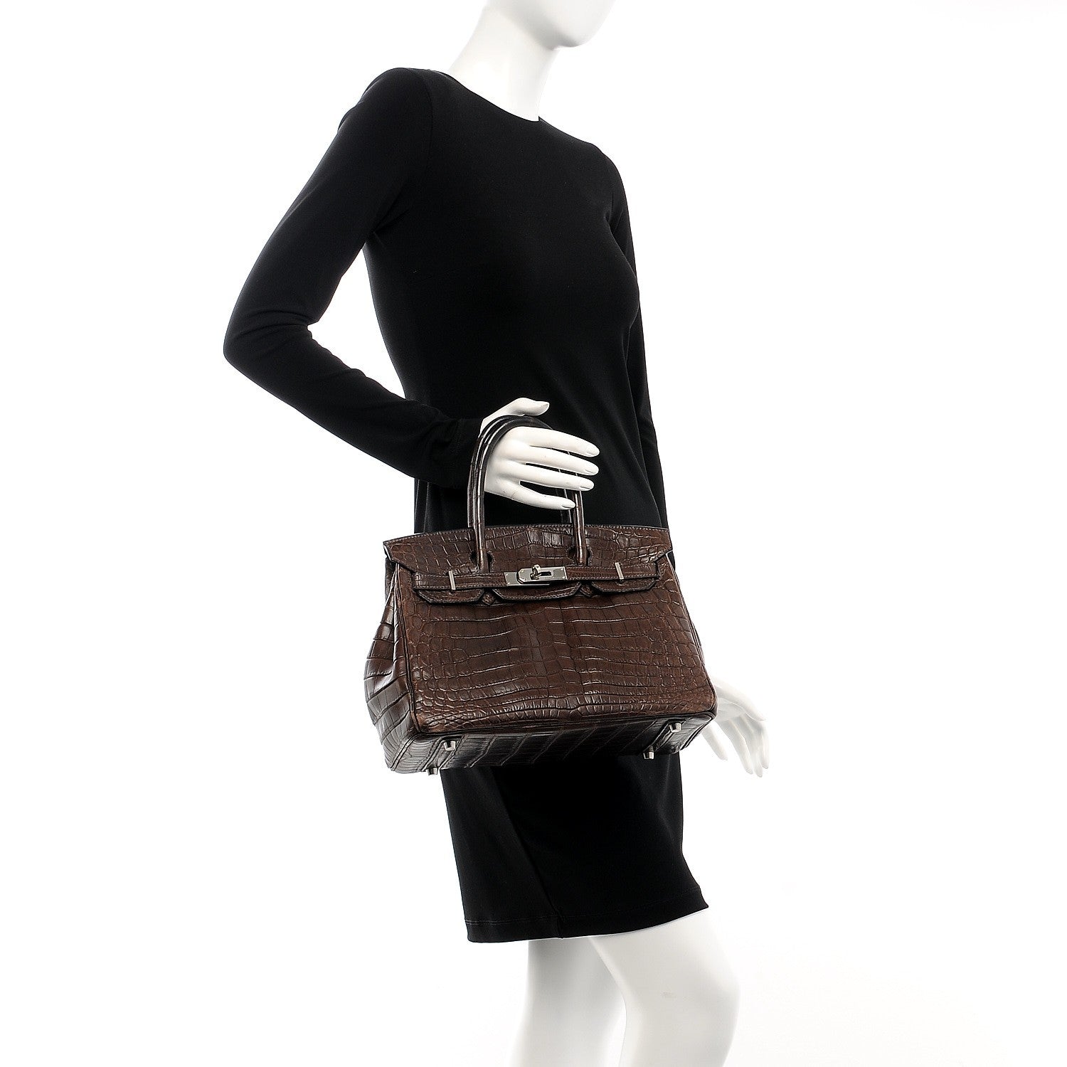 Hermes Matte Niloticus Crocodile Birkin 30 Chocolate 2 of 27
