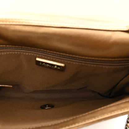 Chanel Metallic Lambskin Chevron Quilted Rock The Corner Clutch With Chain Bronze 6 of 10