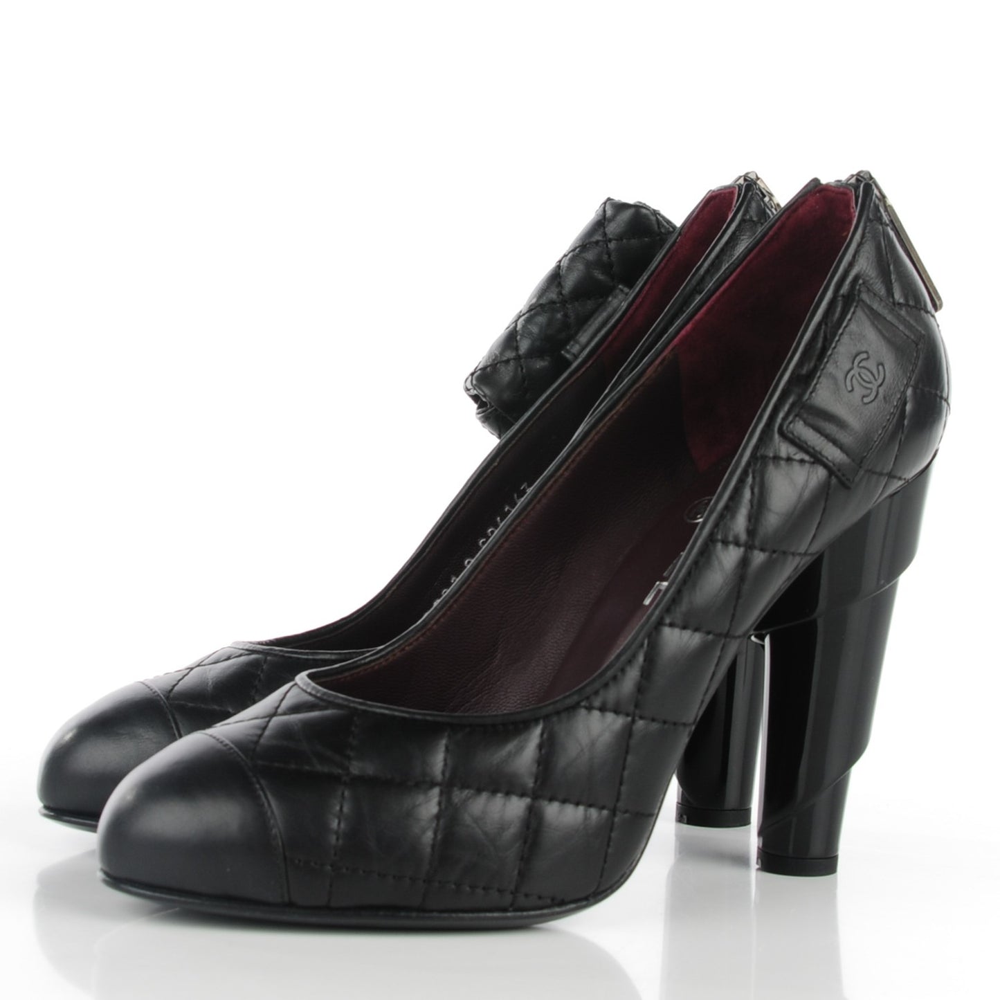 Calfskin Quilted Mini 2.55 Reissue Flap Pumps 37.5 Black