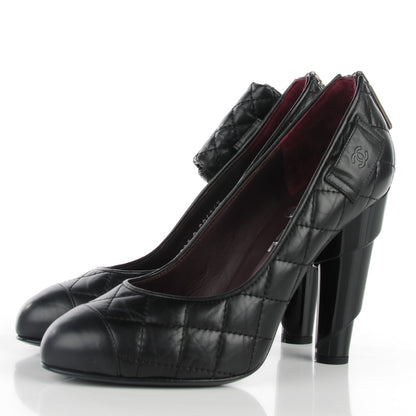 Chanel Calfskin Quilted Mini 2.55 Reissue Flap Pumps 37.5 Black 4 of 8