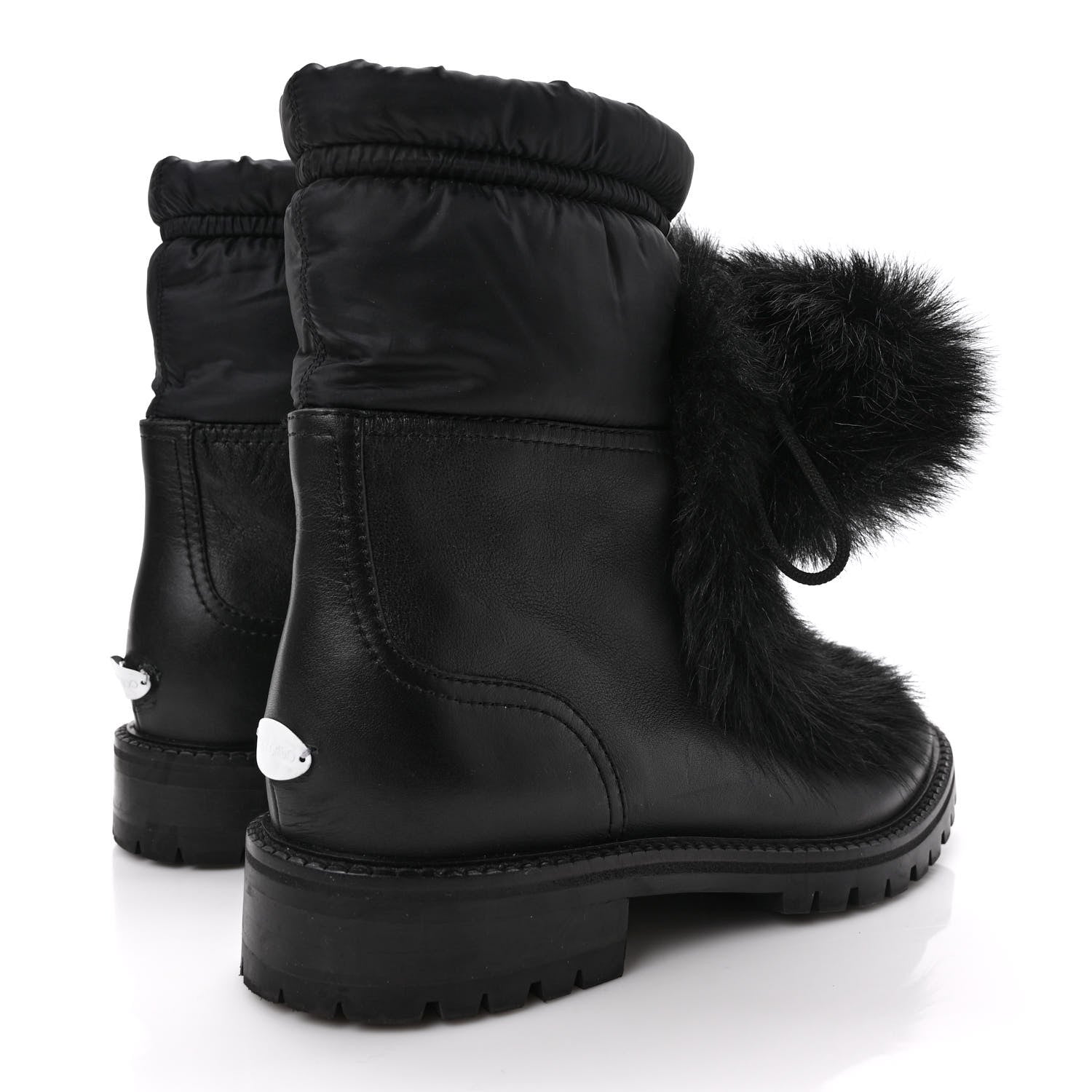 Jimmy Choo Lambkin Fur Glacie Pom-Pom Boots 38 Black 4 of 10