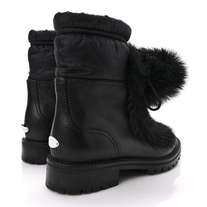Jimmy Choo Lambkin Fur Glacie Pom-Pom Boots 38 Black 4 of 10