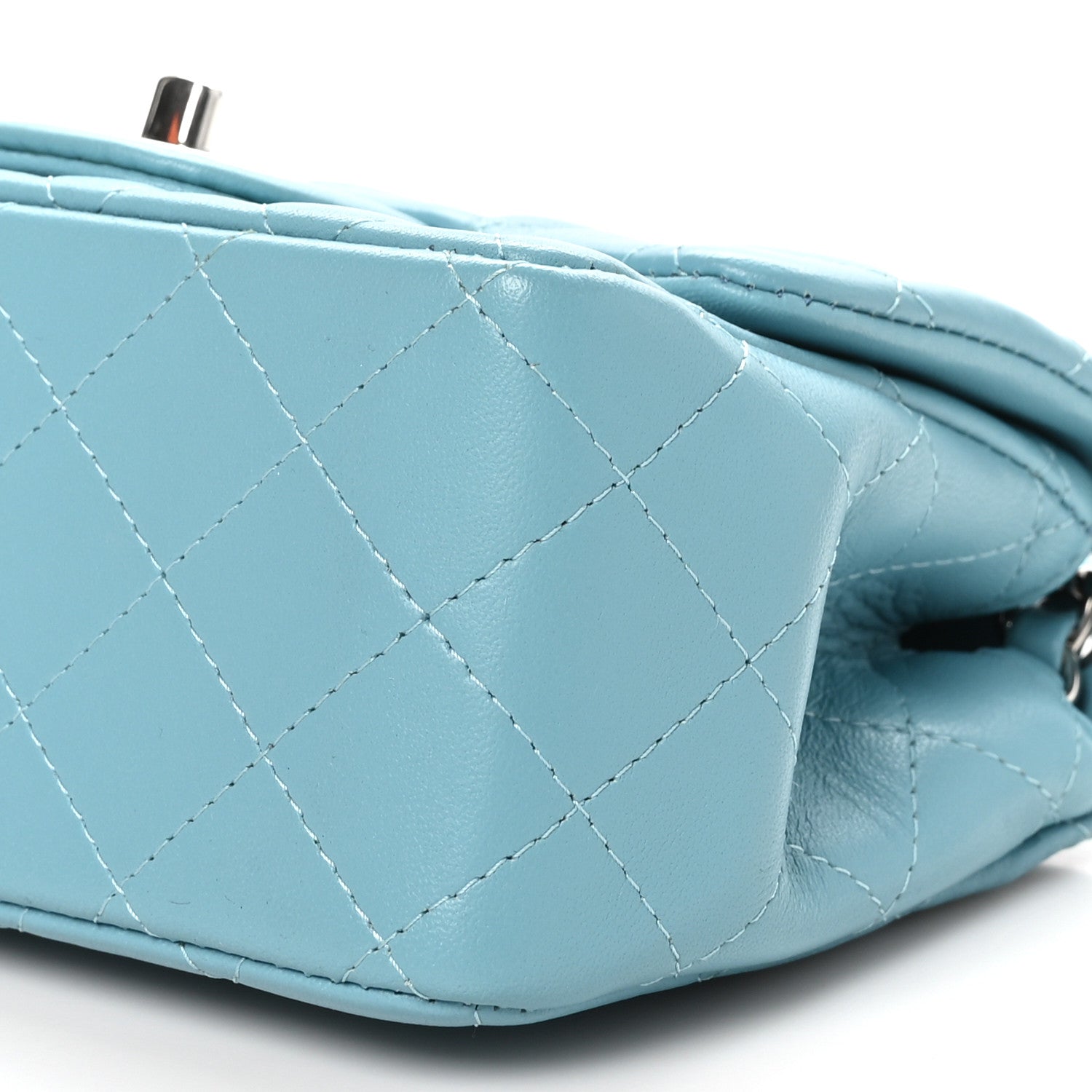 Chanel Lambskin Quilted Mini Square Flap Light Blue 10 of 11
