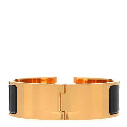Hermes Enamel Wide Clic Clac H Bracelet PM Black 3 of 5
