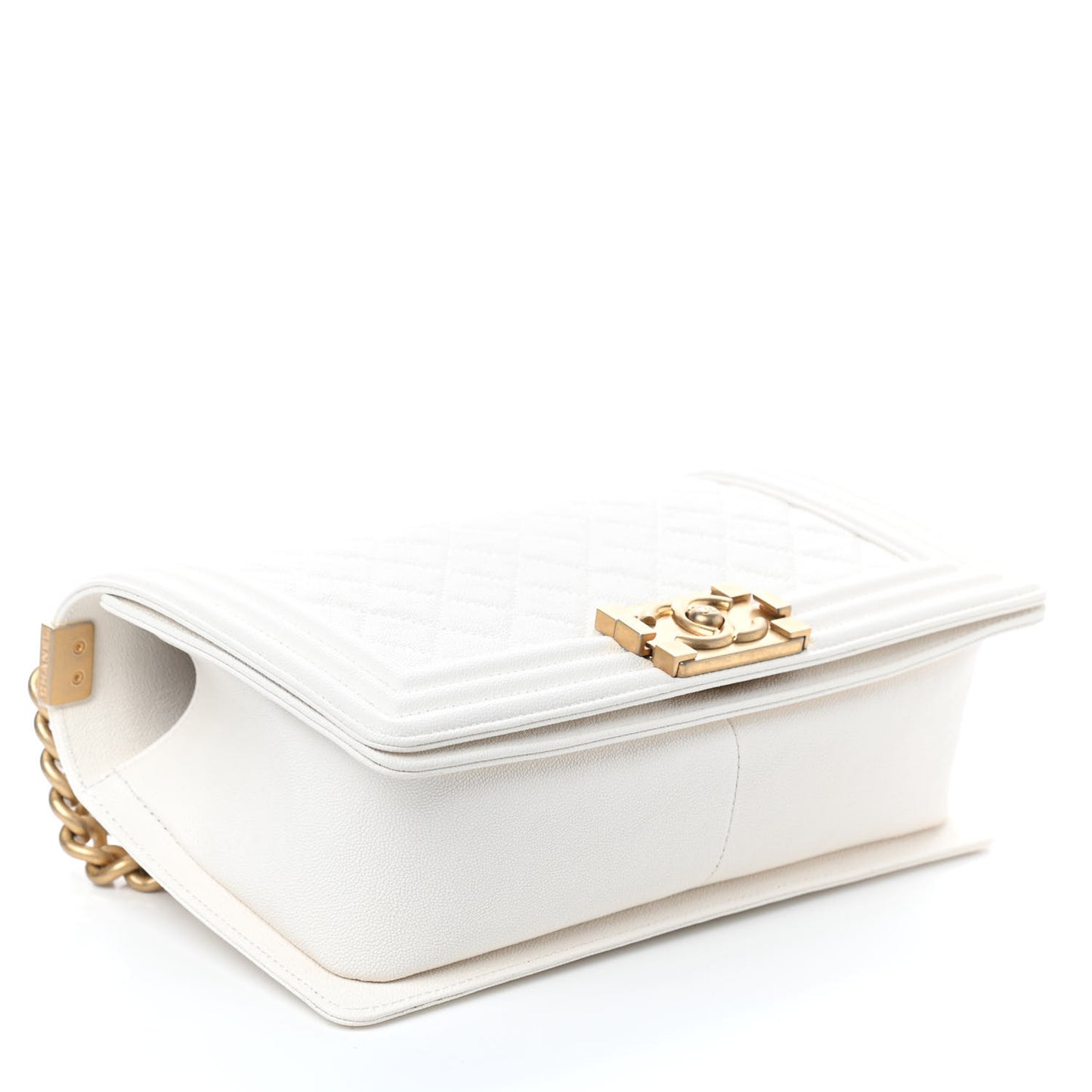 Caviar Quilted Medium Boy Flap Ivory