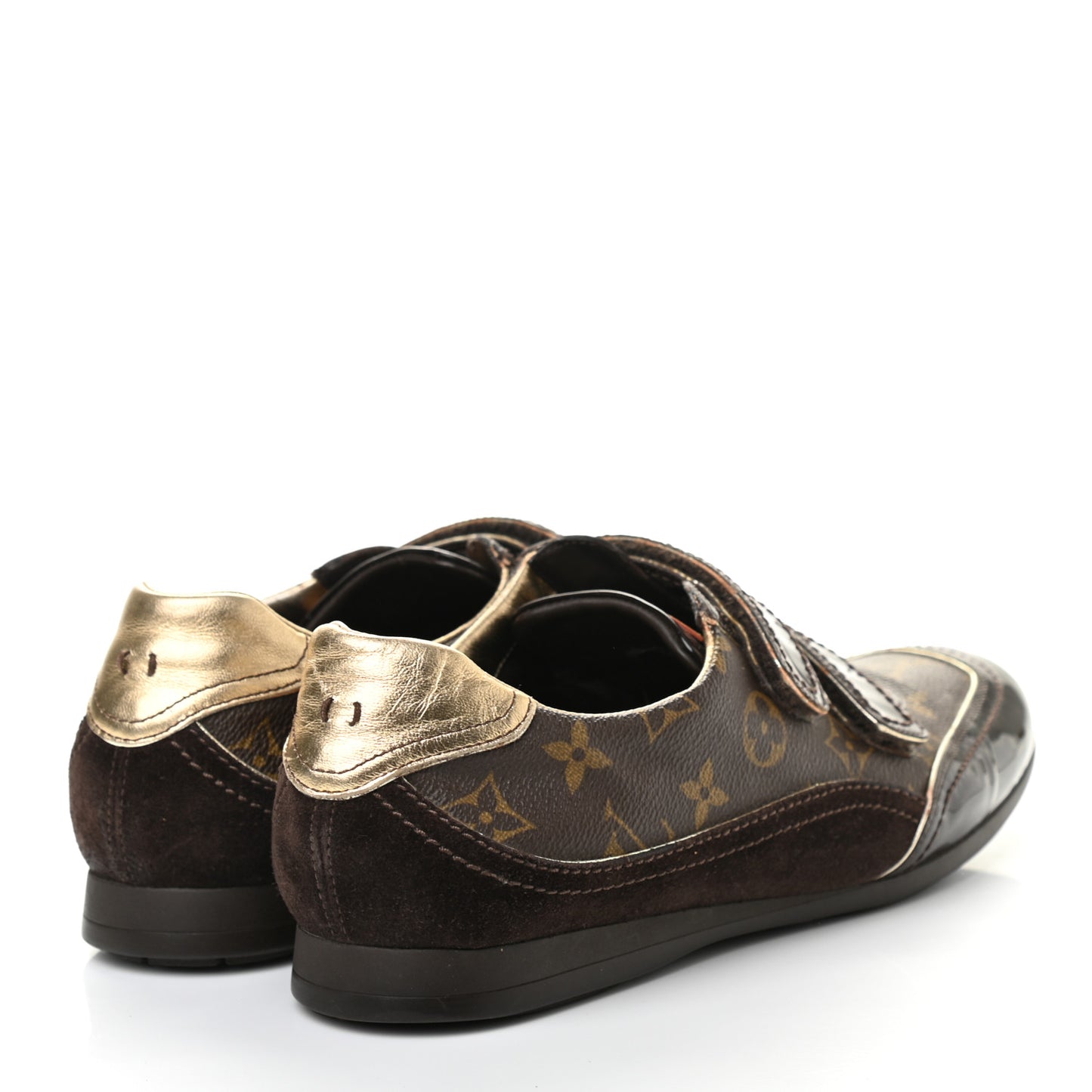 Monogram Suede Patent Speeding Velcro Sneakers 39