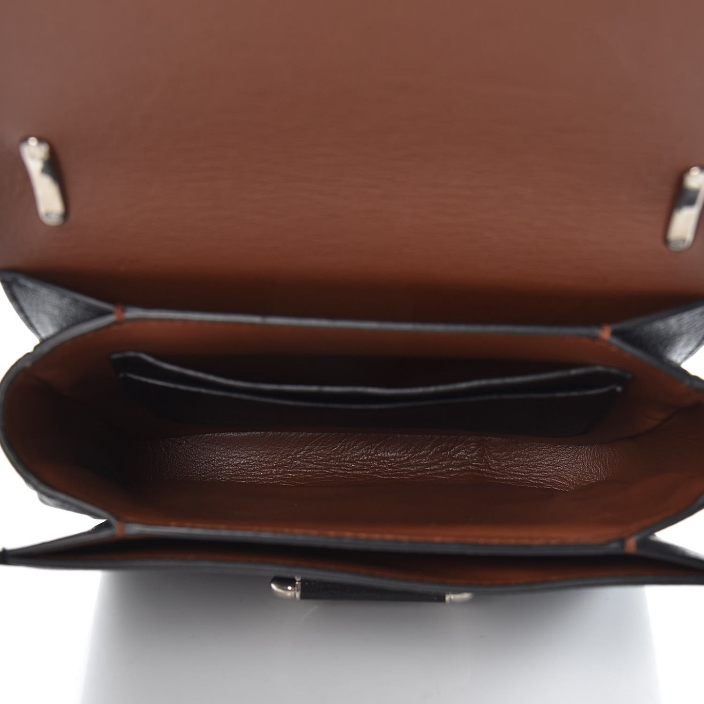 Calfskin Small D-Ring Bag Tan Black