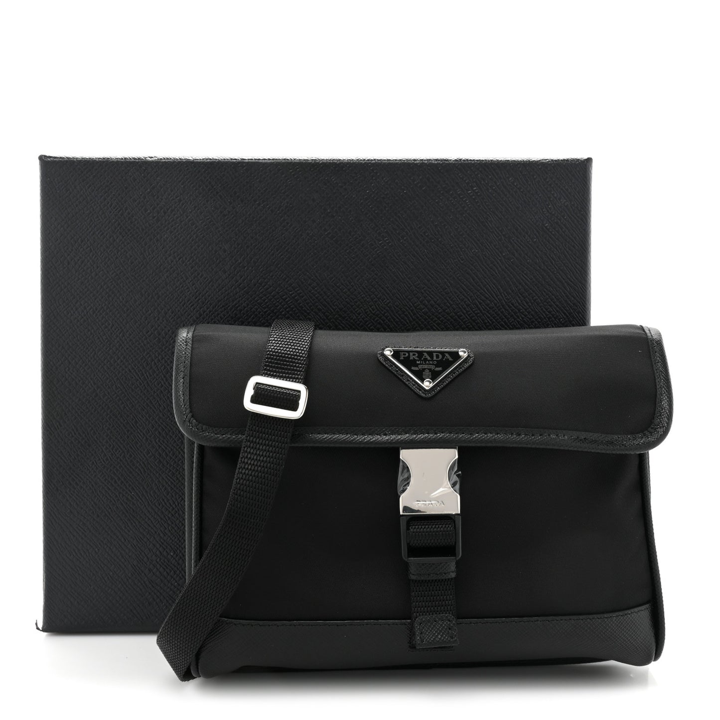 Re-Nylon Saffiano Smartphone Case Crossbody Black
