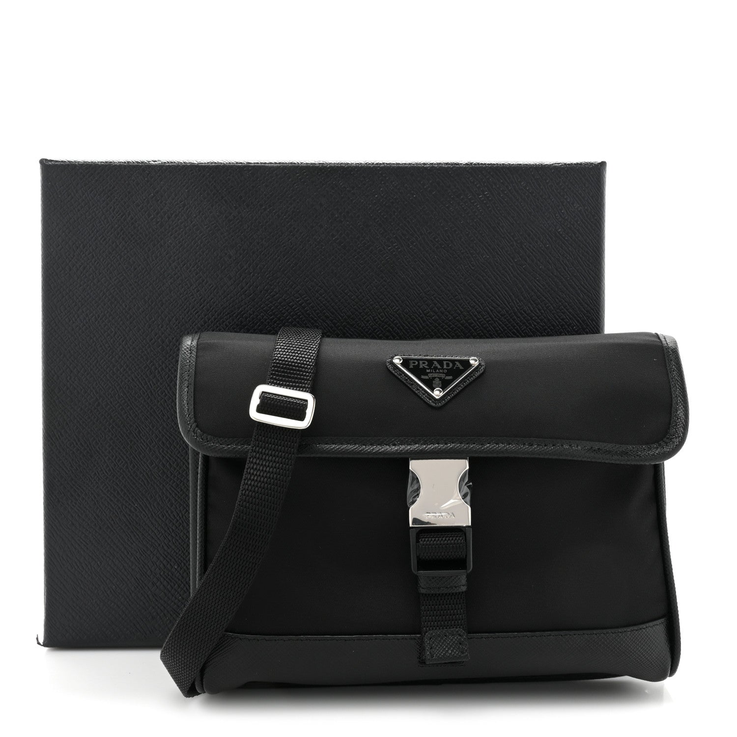 Prada Re-Nylon Saffiano Smartphone Case Crossbody Black 9 of 9