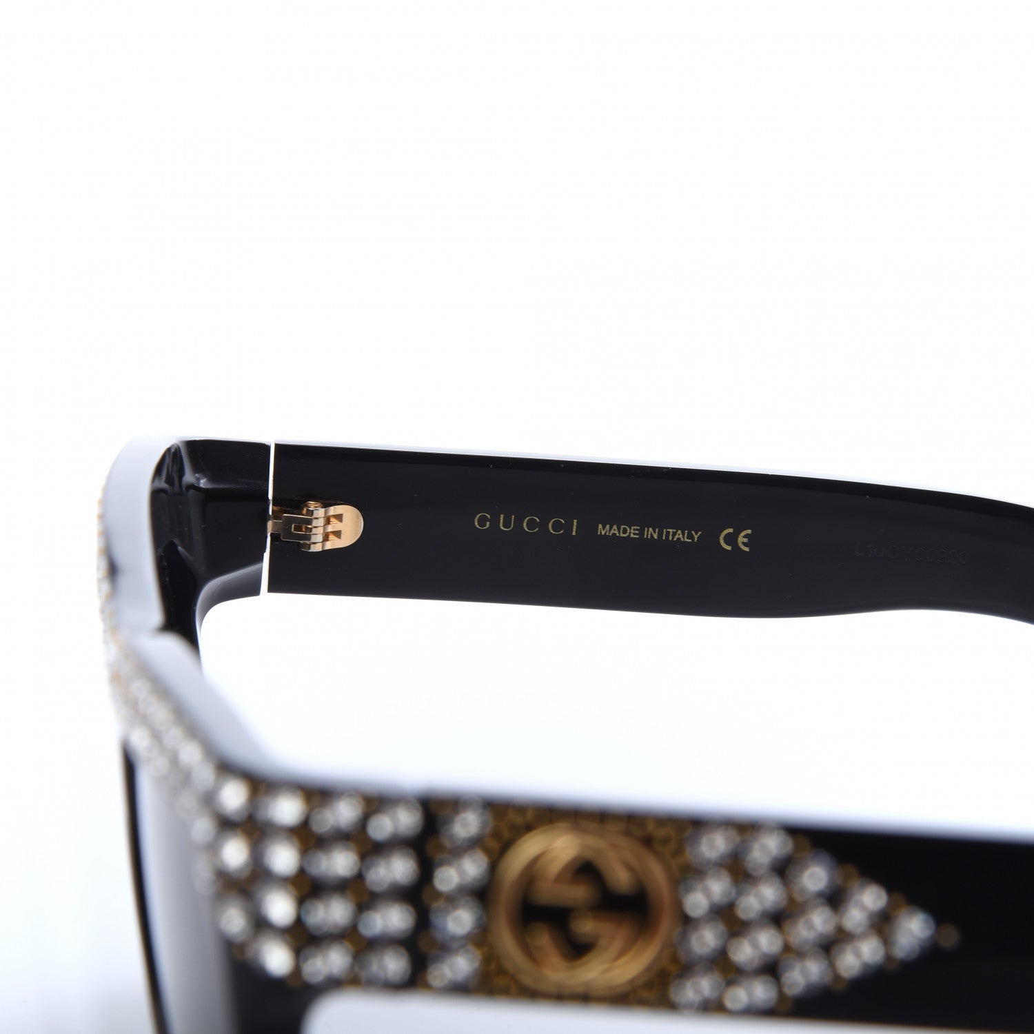 Gucci Acetate Crystal Sunglasses GG0147S Black 5 of 8