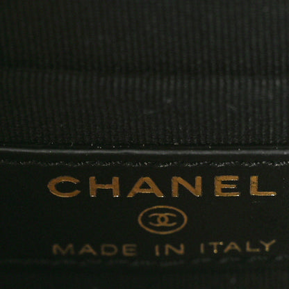 Chanel Denim Quilted Double You Card Holder On Chain Black Golden 6 of 10
