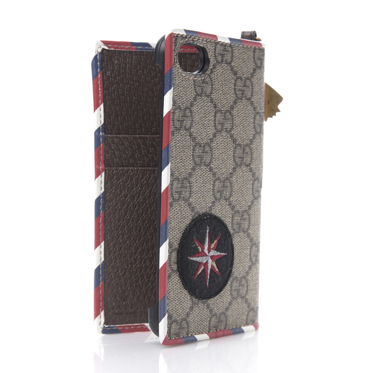 Gucci GG Supreme Monogram Courrier Embroidered iPhone 7/8 Case Brown 2 of 6