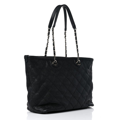 Chanel Grained Calfskin Quilted Small Daily Shopping Tote Black 4 of 12