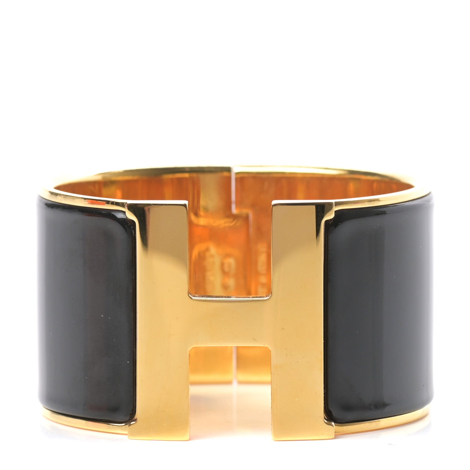 Hermes Enamel Extra Wide Clic Clac H Bracelet PM Black 1 of 4