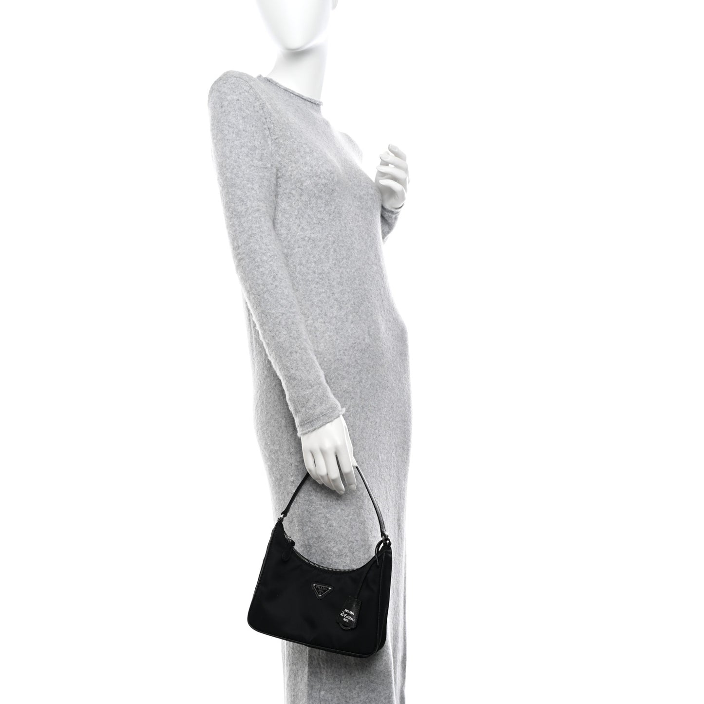 Tessuto Nylon Saffiano Mini Re-Edition 2005 Bag Black