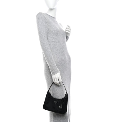 Prada Tessuto Nylon Saffiano Mini Re-Edition 2005 Bag Black 2 of 10