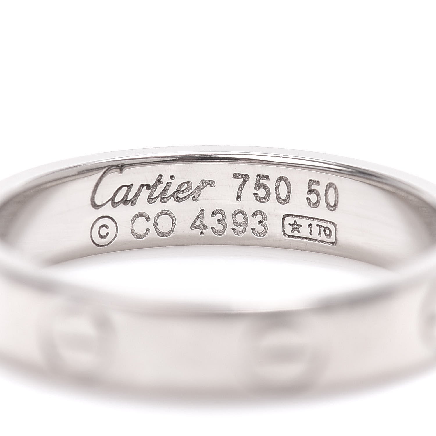 Cartier 18K White Gold 3.5mm LOVE Wedding Band Ring 50 5.25 4 of 4