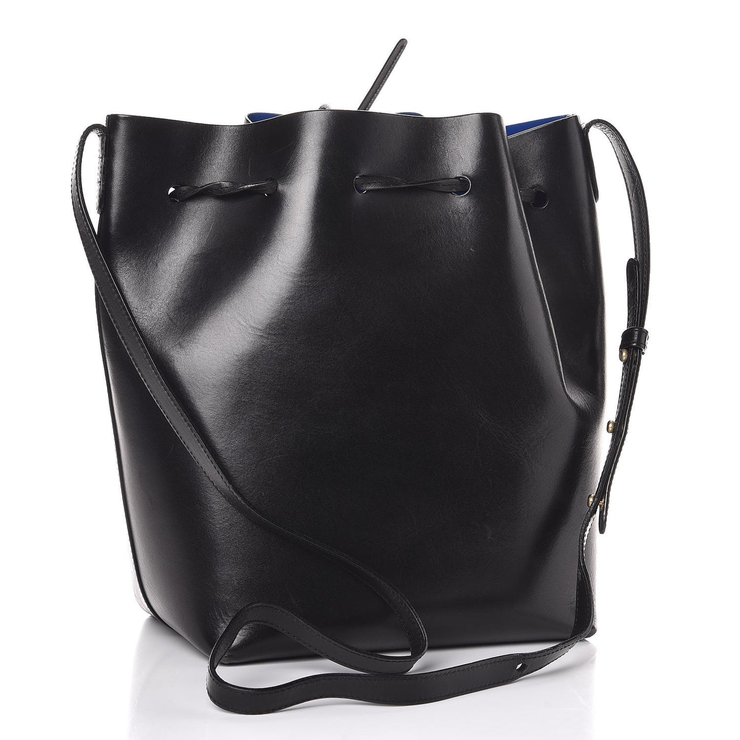 Vegetable Tanned Calfskin Bucket Bag Black Royal