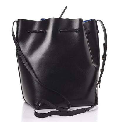 Mansur Gavriel Vegetable Tanned Calfskin Bucket Bag Black Royal 4 of 11
