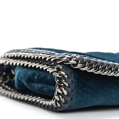 Stella McCartney Velvet Python Embossed Falabella Crossbody Bag Blue 5 of 12