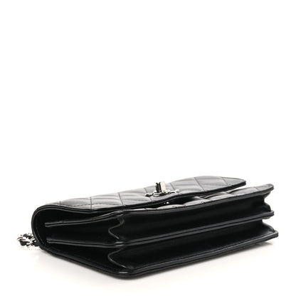 Chanel Lambskin Quilted Metal Top Handle Crossbody Flap Black 4 of 16