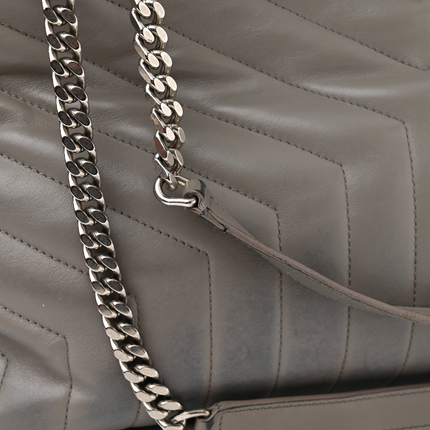 Calfskin Y Quilted Monogram Large Loulou Chain Satchel Earth