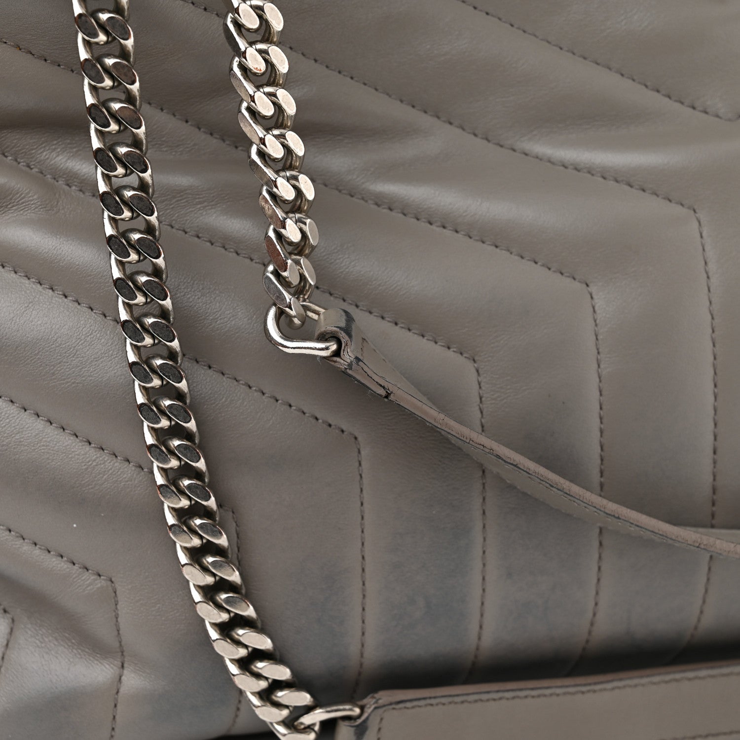 Saint Laurent Calfskin Y Quilted Monogram Large Loulou Chain Satchel Earth 20 of 21