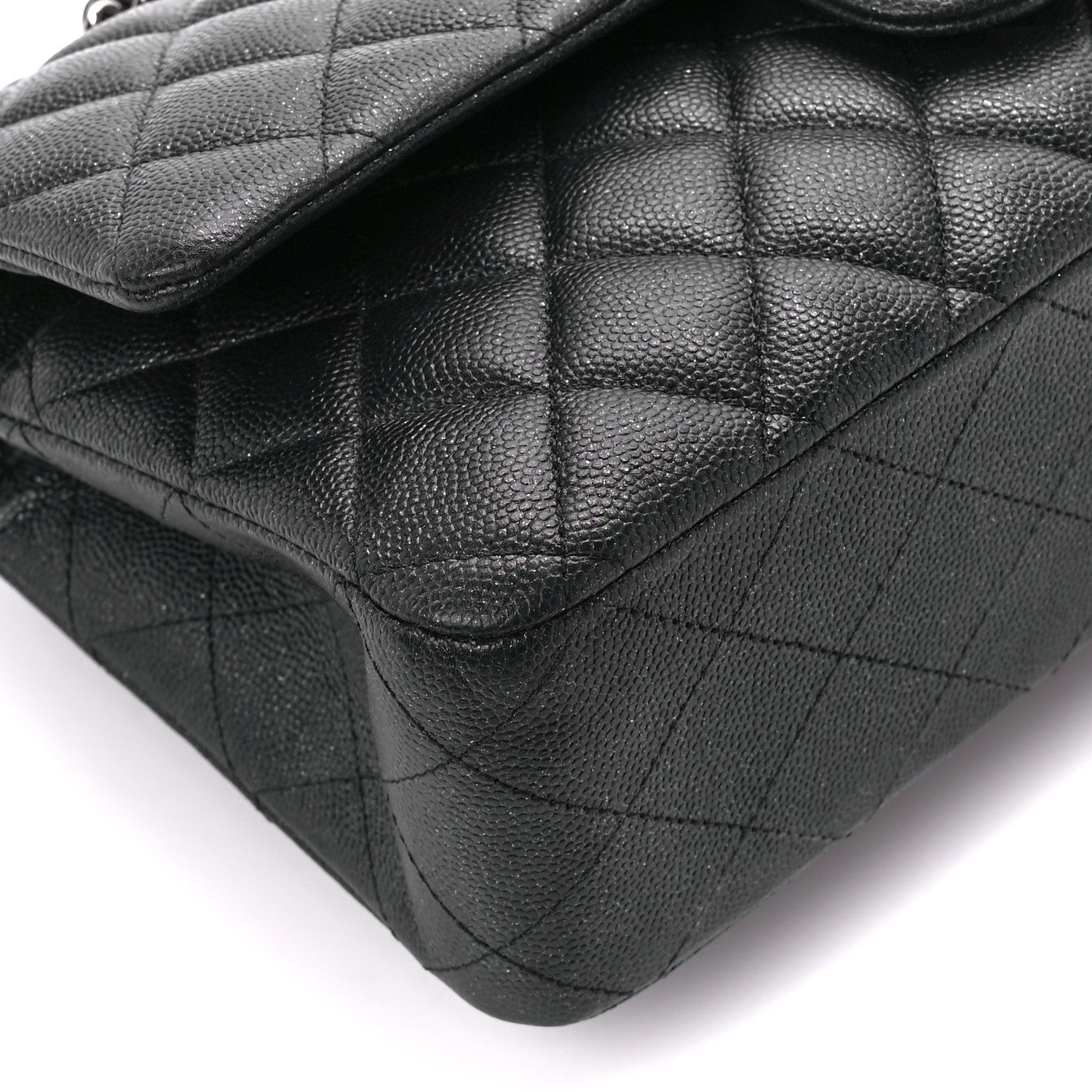 Chanel Iridescent Caviar Quilted Medium Double Flap Black 10 of 13