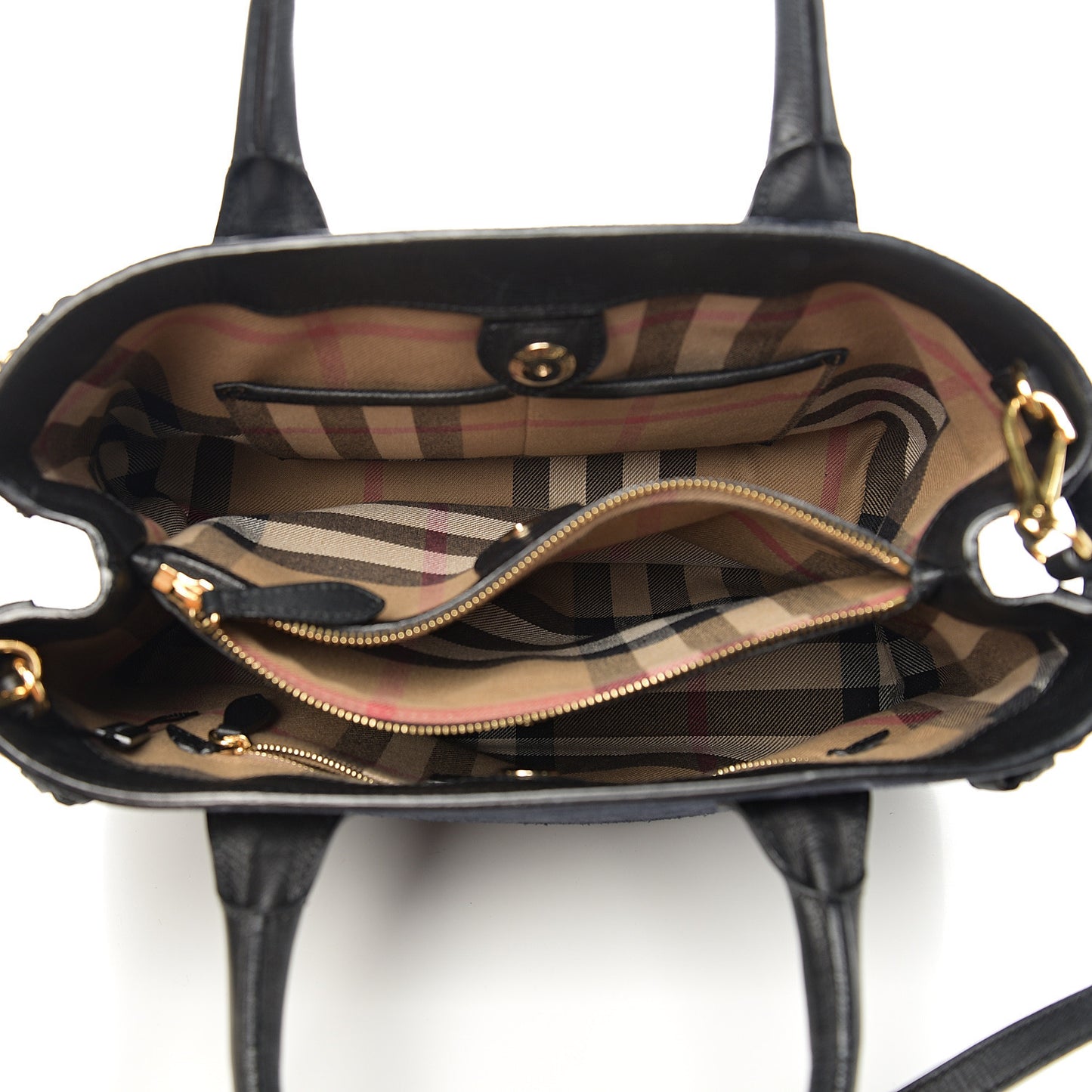 Suede House Check Medium Banner Tote Ink Blue