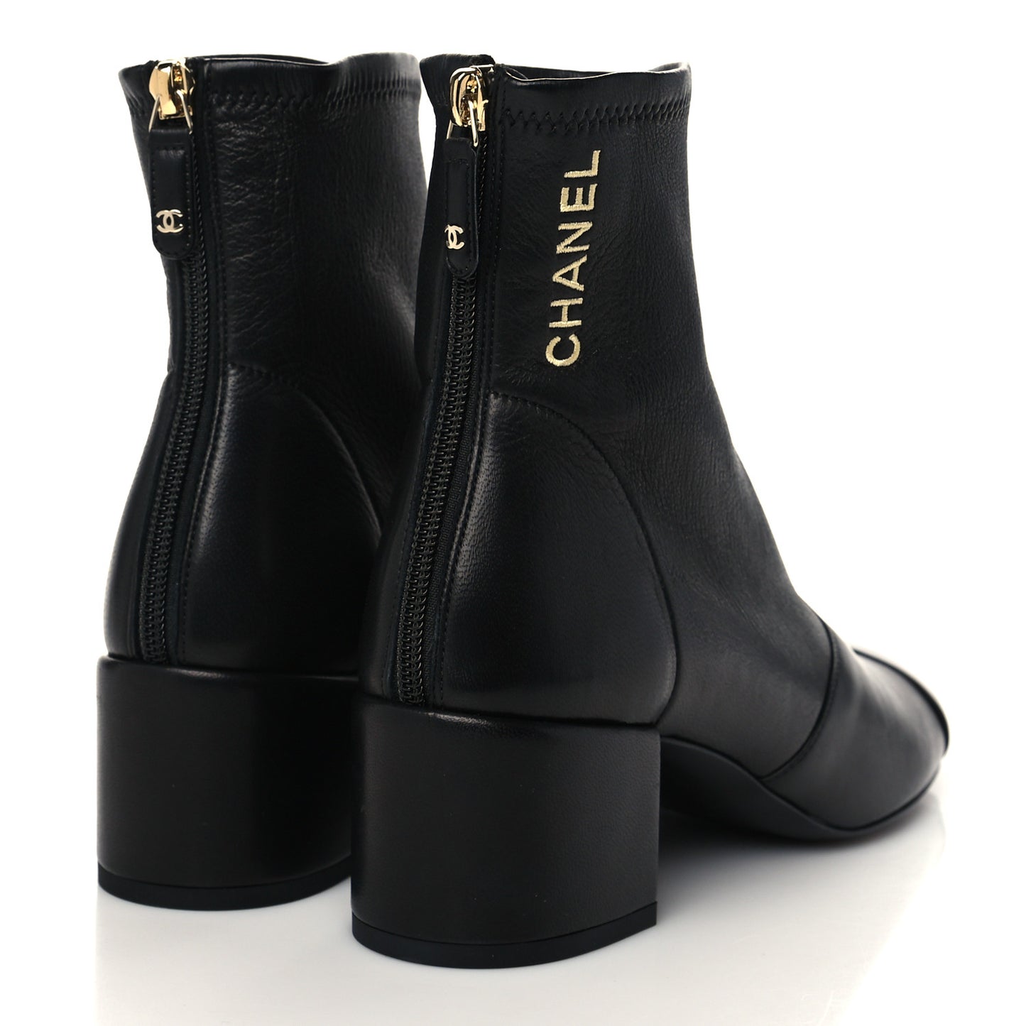 Lambskin Logo Ankle Boots 38.5 Black