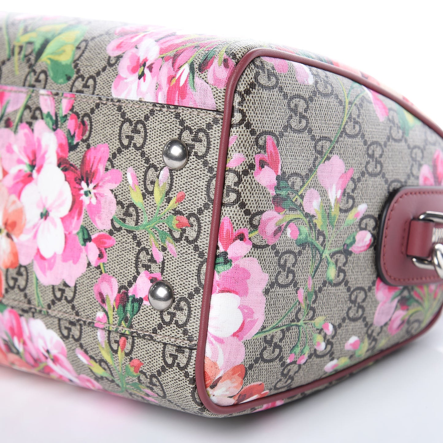 GG Supreme Monogram Blooms Small Boston Beige Multicolor Dry Rose