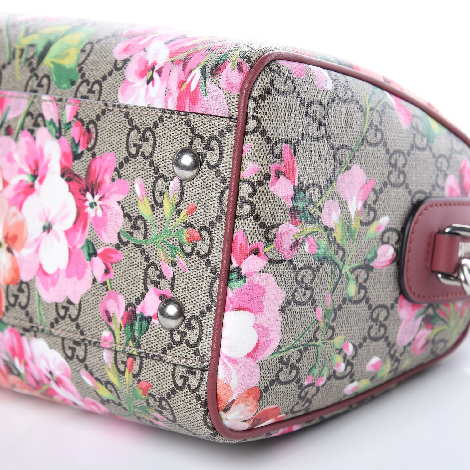 Gucci GG Supreme Monogram Blooms Small Boston Beige Multicolor Dry Rose 9 of 9