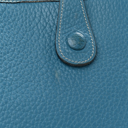 Hermes Taurillon Clemence Evelyne PM Blue Jean 11 of 12