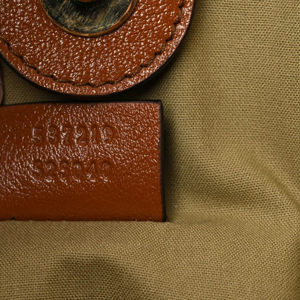 Vintage Canvas Calfskin Web Large Rajah Chain Tote Sand Light Cuir