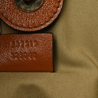 Gucci Vintage Canvas Calfskin Web Large Rajah Chain Tote Sand Light Cuir 11 of 12