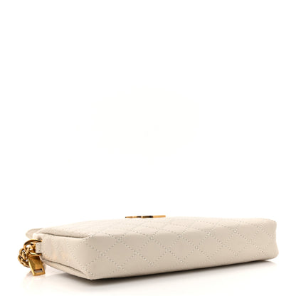 Saint Laurent Lambskin Quilted Gaby Zipped Pouch Crema Soft 4 of 10