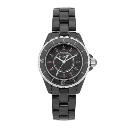 Chanel Stainless Steel Ceramic Ruby 33mm J12 Quartz Watch Black 1 of 5